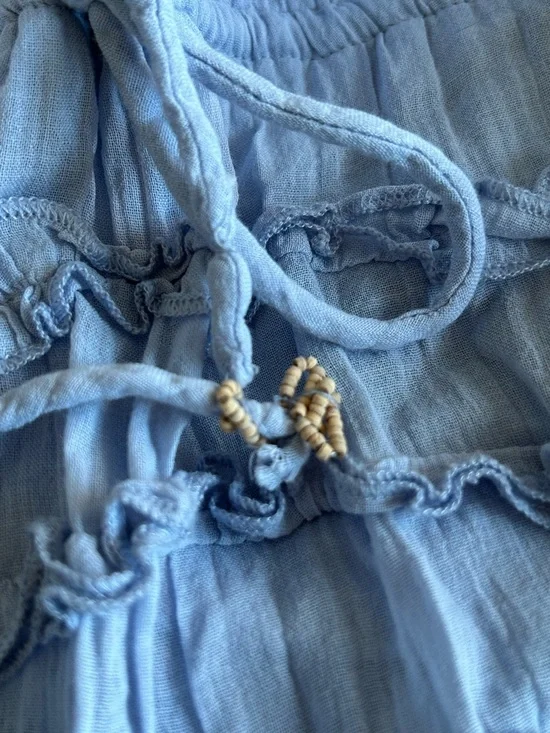 Free People Light Blue Darcy Ruffled Mini Dress - M - Picture 8 of 12